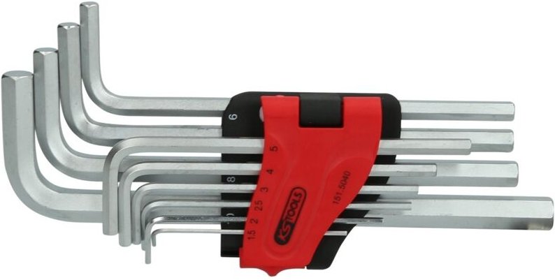 Ks Tools Innensechskant-Winkelstiftschlüssel-Satz, lang, 10-tlg - 151.5040