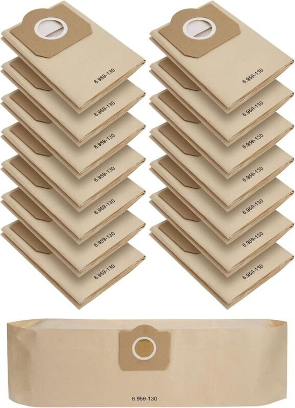 15 Staubsaugerbeutel kompatibel mit Kärcher WD3 MV3 6.959-130.0, WD3 1629 MV3 Premium, Papierfilterbeutel als Ersatz für...