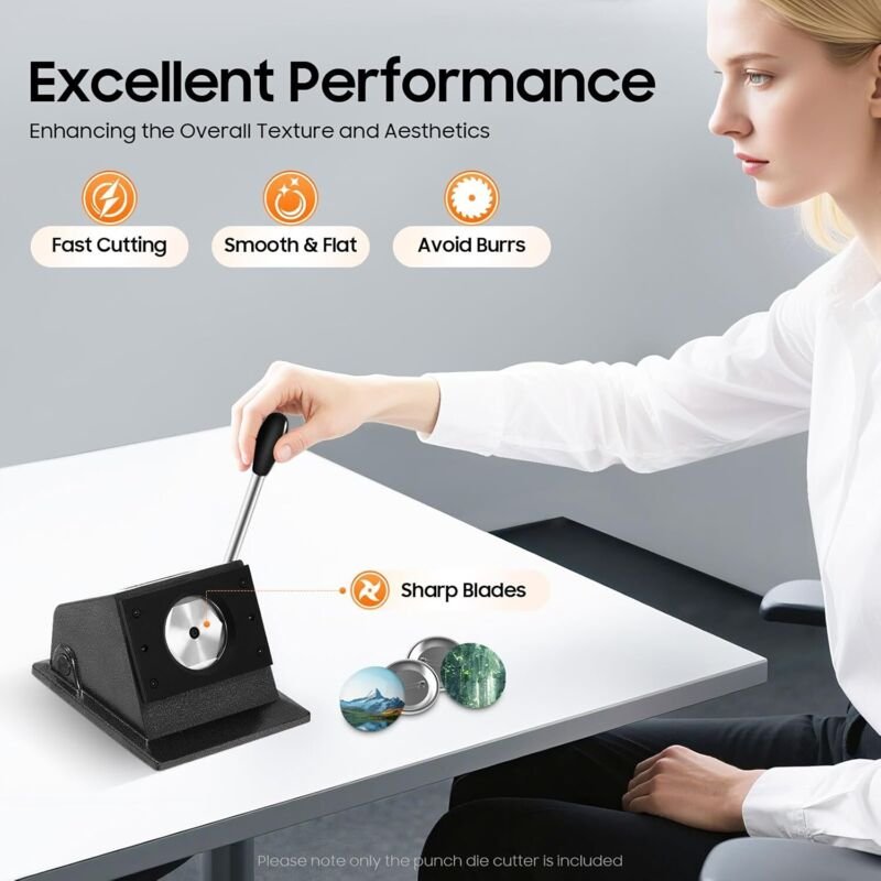 58mm Runden Buttonmaschine, Manuell Buttonmacher, Tischplatte Stanzformschneider Für Schneiden A4-Papier Fotopapier Kupf...