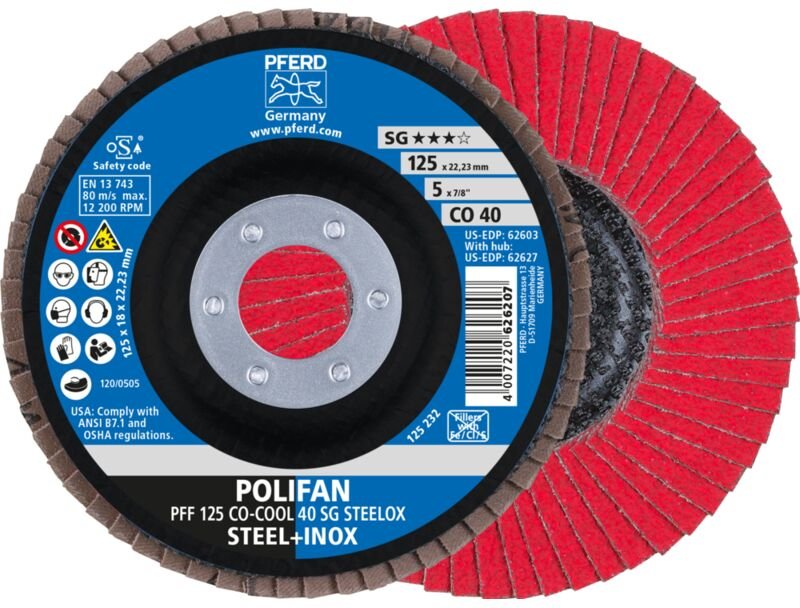Fächerschleifscheibe sgp-cool gerade 125mm CO40 Pferd