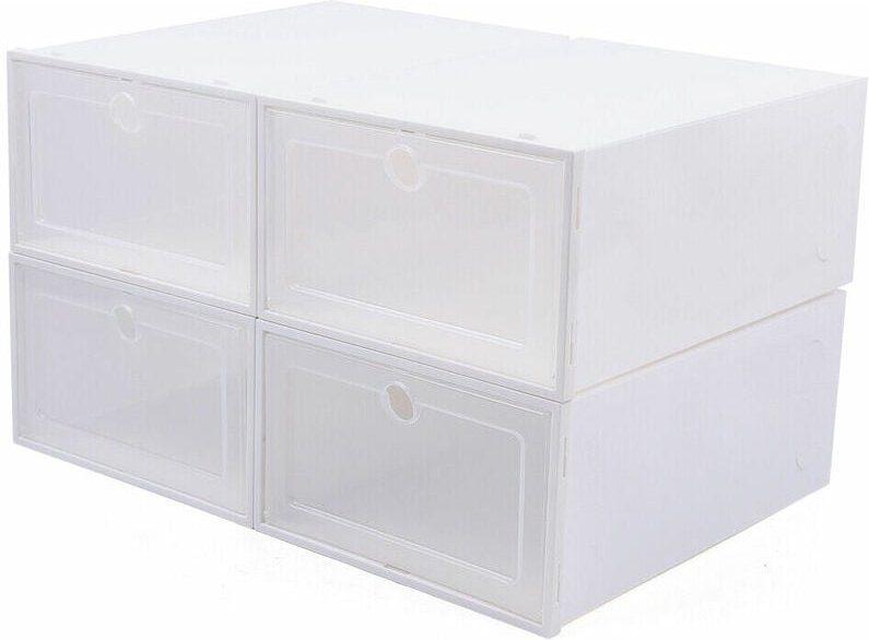 24 pcs Plastikschuhaufbewahrungsboxen stapelbarer Schrankorganisator Schuh Box Storage Organizer klar