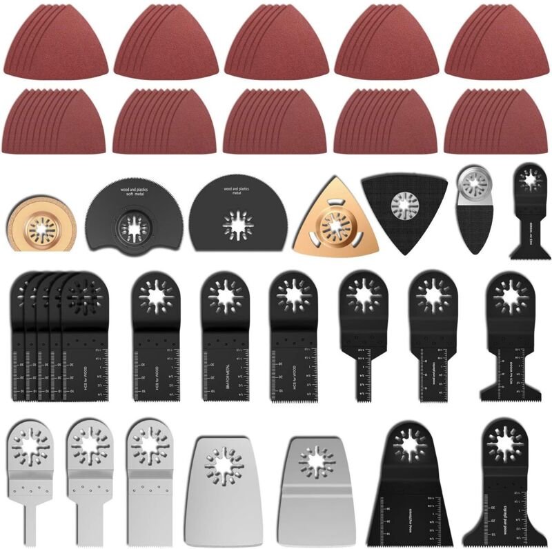 100 Stück Multi-Tool Universal-Sägeblätter, oszillierendes Multi-Tool-Zubehör-Set Oszillierende Schnellspanner-Sägeblätt...