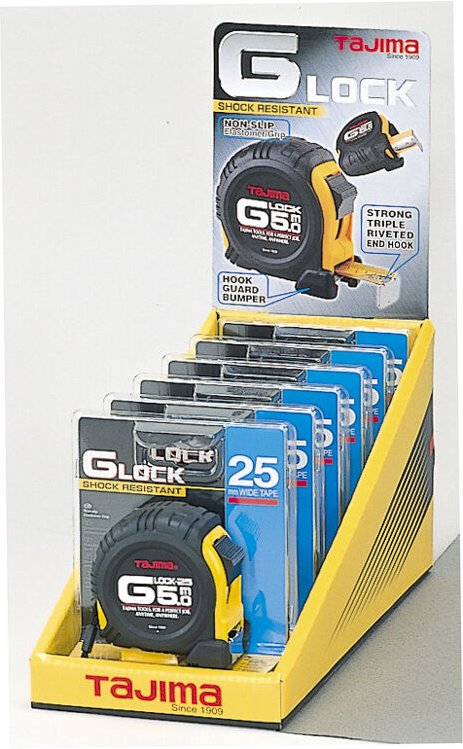 Tajima - G5P50MY Maßband schlagfest/stoßfest, 0,2 w, 0,5 v, schwarz, 5 m x 25 mm