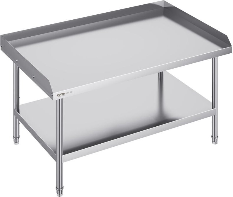 Arbeitstisch Edelstahl, gewerblicher Arbeitstisch zur Lebensmittelzubereitung, 3-seitiger Spritzschutz, 762 x 1219 x 660...