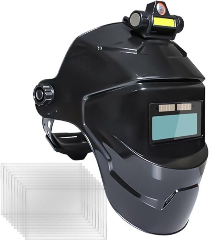 Automatischer Schweißhelm mit Verdunkelung, solarbetriebene Schweißabzugshaube, atmungsaktiver Schweißhelm mit Gesichtss...