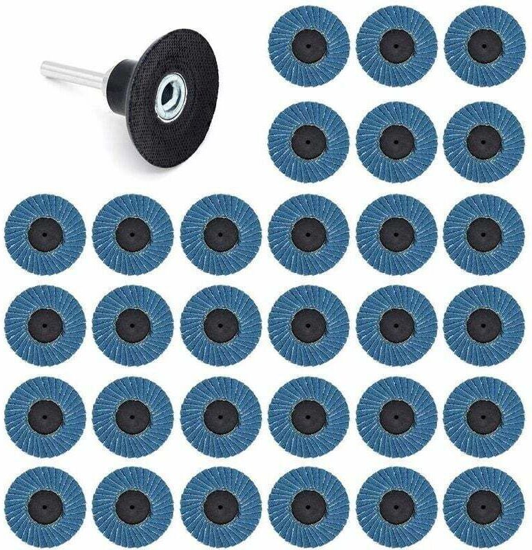 31 Stück 2 Zoll (50 mm) Schleifscheiben, Fächerscheiben, Körnung 40, Körnung 60, Körnung 80