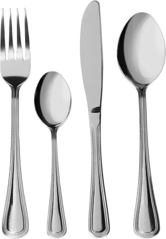 Trade Shop - Set von Besteckservice 24 stücke Edelstahl Küchenmesser Moderne glänzende Designgabel -