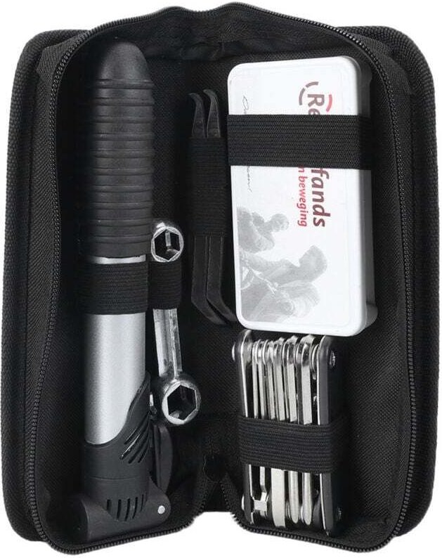 Kit Multifonction 16 en 1 Réparation Pneus Pompe Vélo avec Sac de Rangement