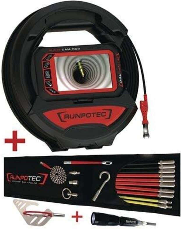Runpotec - Rohrkamera rc 3 Kabel-L.15m Kamerakopf-D.13mm