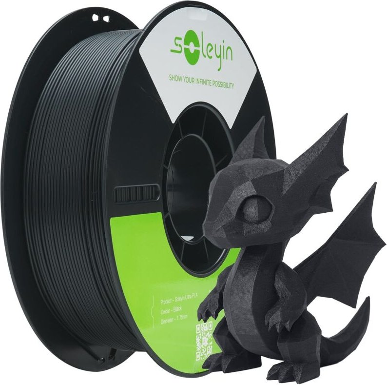 CREALITY Filament PLA Ultra 1,75 mm Schwarz 1 kg Rolle für 3D-Druck Hochleistungsmaterial