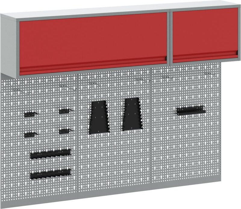 5-tlg. Werkzeugschrank-Set mit Stecktafel Wandmontage Rot vidaXL