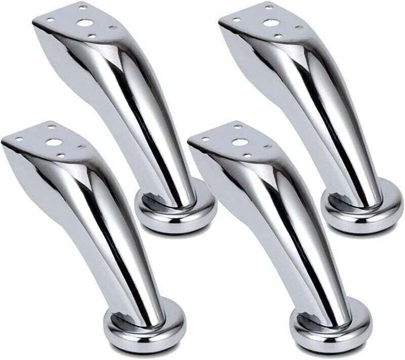 Dicke Sofabeine aus Edelstahl, 4er-Set Möbelbeine, Chrom-Finish, Möbelbeine für Kleiderschränke, Betten, Sofas, Stühle, ...