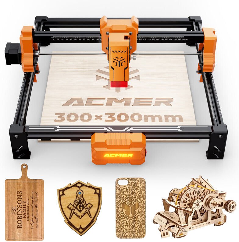 ACMER S2 Laser Graviermaschine, 4W Lasergravierer für Anfänger, Gravurwerkzeug für Metall/Glas/Holz, 10000mm/min