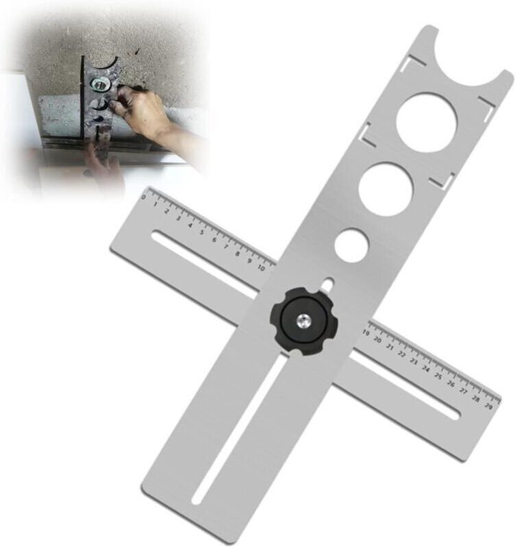 Verstellbarer Lochfinder, Fliesenwerkzeug-Lineal, Fliesenfinder, Fliesenwinkel-Messlineal, Fliesenwinkel-Messlineal, Po