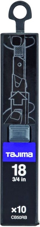 Box mit 10 Klingen 18mm schwarz razar black TAJIMA - 14612