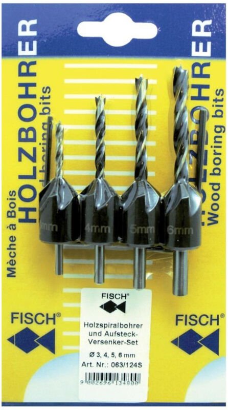 Tool Tools HolzSpiBo-/Versenker-Satz3-4-5-6mm auf Karte - Fisch