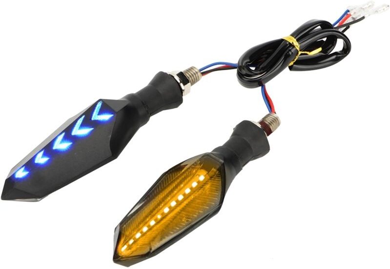 EBTOOLS 2 Stück Motorrad-Blinker, Doppelseitige LED-Blinker für Motorrad, Sportwagen, Straßenlampe (Gelb).