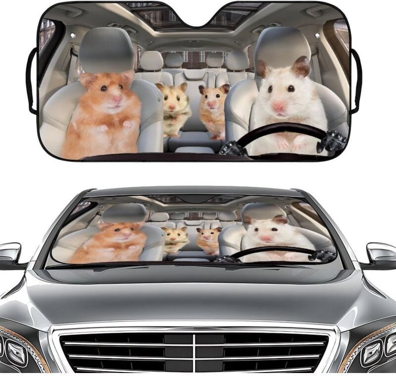 Auto-Sonnenschutz für die Windschutzscheibe, Auto-Sonnenschutz, 136,5 x 70 cm, Auto-Sonnenschutzschirm mit 360 ° drehbar...