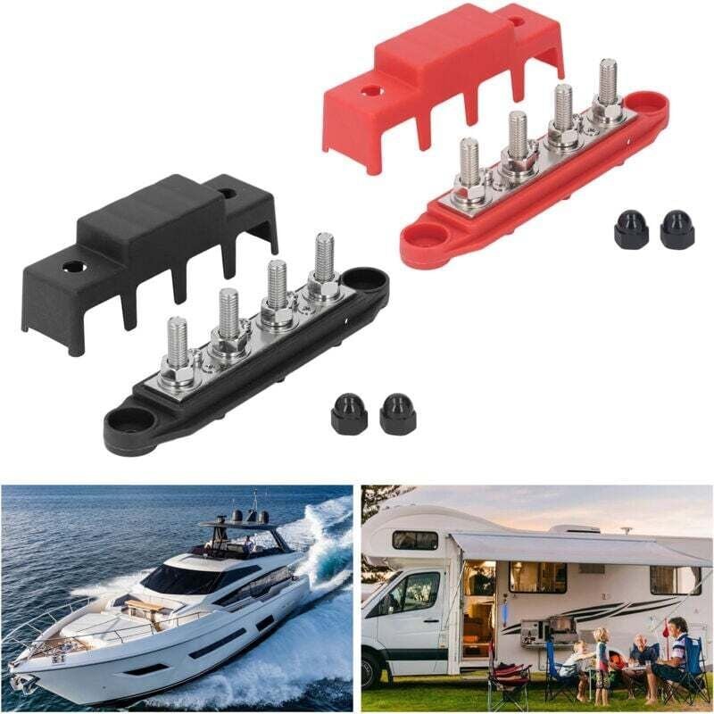 Stück 48V M8 250A Verteilerblock, Batterieanschlussblock, Sammelschienenkasten für Auto, Wohnmobil, Boot, Yacht