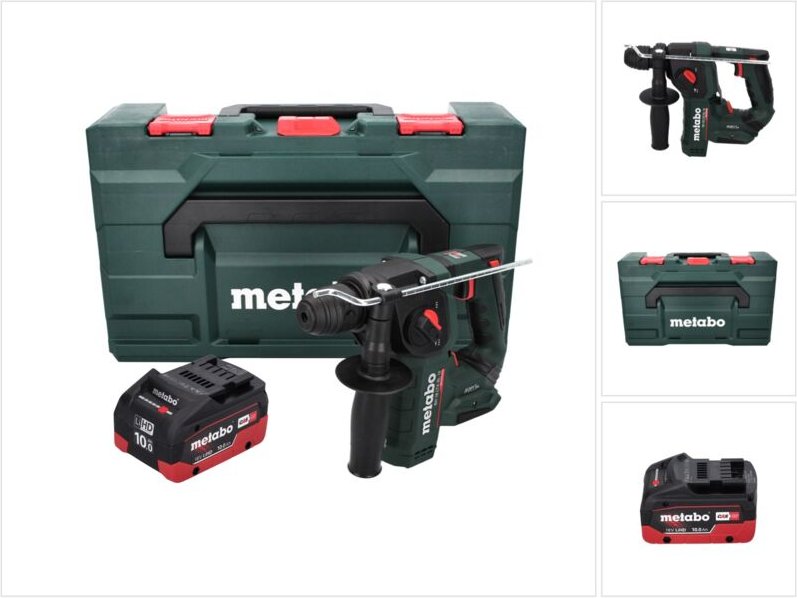Metabo BH 18 LTX BL 16 Akku Bohrhammer 18 V 1.3 J SDS-plus Brushless + 1x Akku 10,0 Ah + MetaBOX - ohne Ladegerät