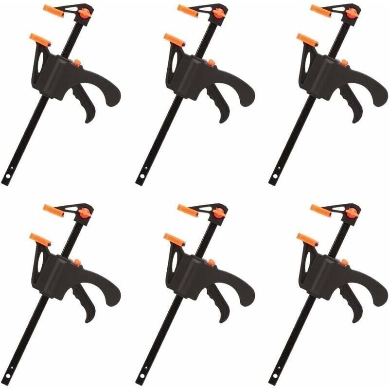 Ausverkauf, 6 Stück F-förmige Klemmen, schnelles und einfaches Klemmen, Handwerkzeuge für die Zimmerei, Holztür (4 Zoll)