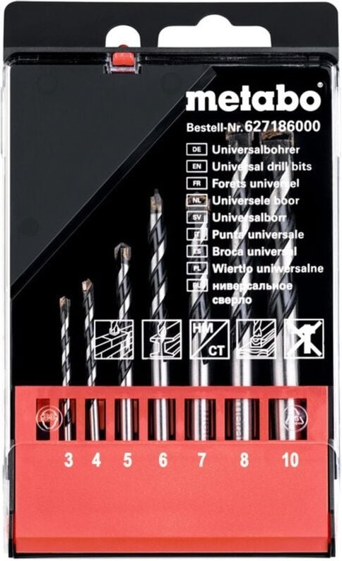 Metabo Universalbohrer in Kassette Bohrerset Mehrzweckbohrer Bohrer 627186000