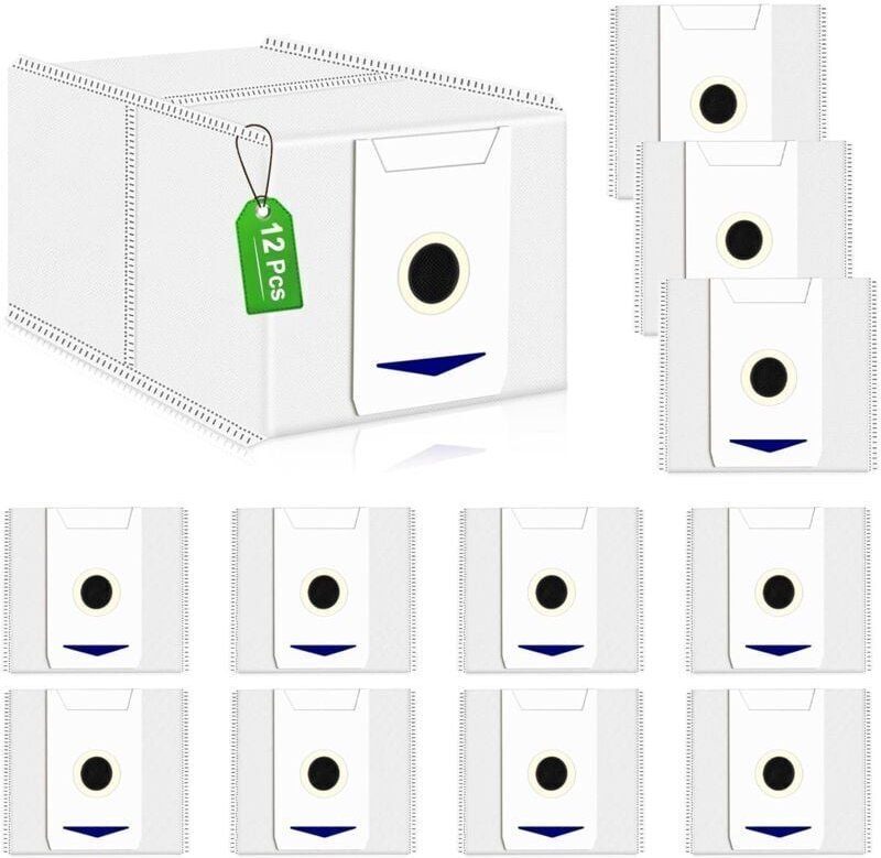 12er-Pack Roboter-Staubsaugerbeutel, Staubbeutel für Ecovacs Deebot T30 Omni / T30 Pro Omni, Zubehör (weiß)
