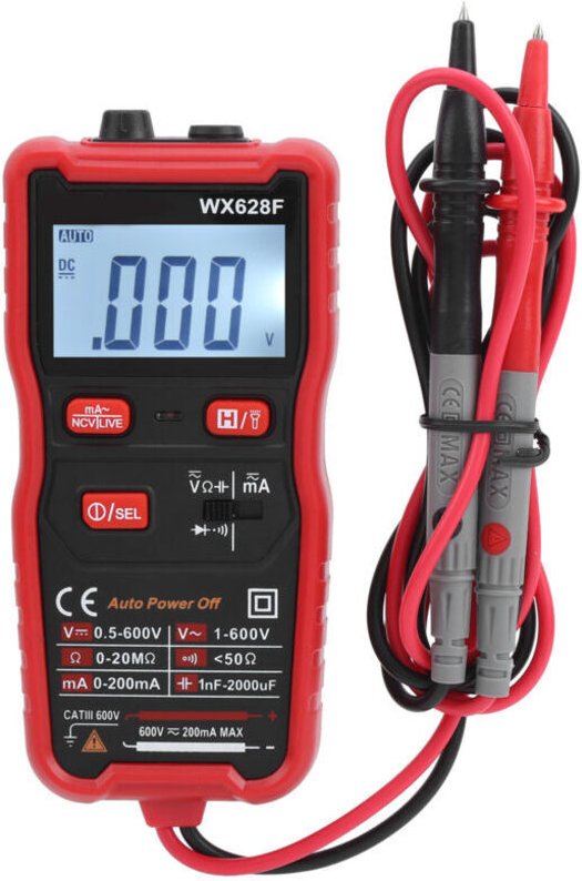 WX628F Digitalmultimeter, Mini-Gleich-/Wechselspannungs- und Widerstandsmessgerät, berührungslos mit automatischer Berei...