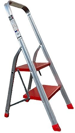 Teos Aluminiumhocker – 2 Stufen