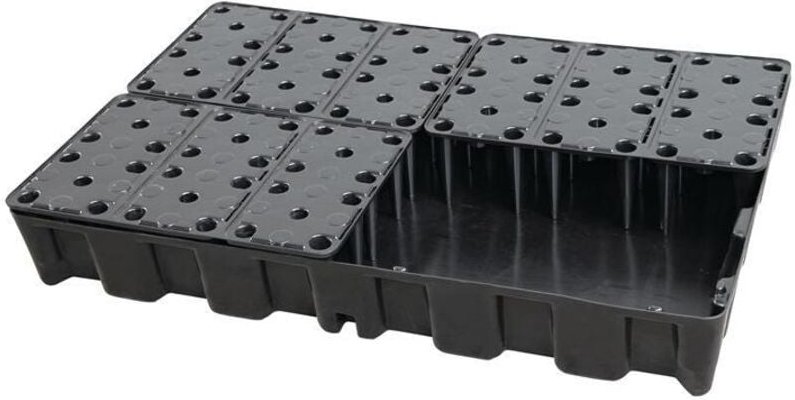 Auffangwanne 120 l L1200xB800xH180mm Polyethylen mit PE-Rost