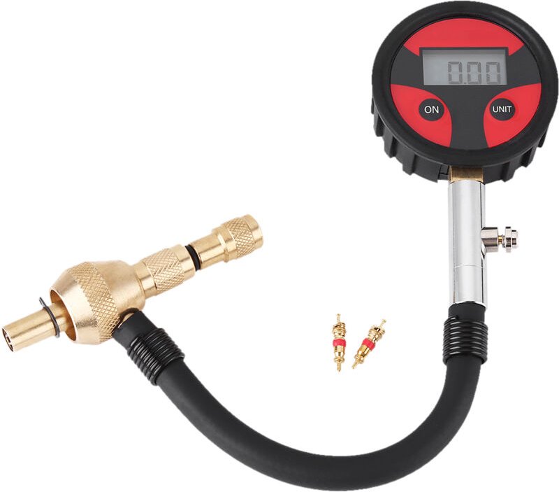 Digitales Reifendruckmessgerät, Reifendruckmessgerät mit LCD-Bildschirm für Auto und Motorrad mit Reifeneinfüllstutzen