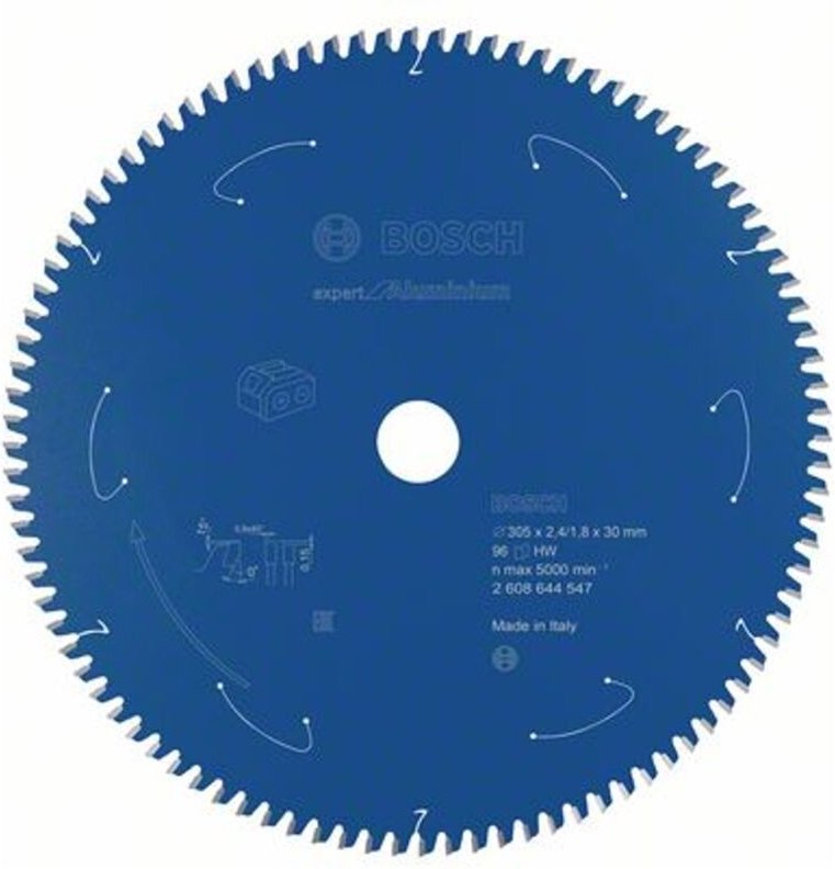 Kreissägeblatt Expert for Aluminium für Akkusägen 305 x 2,4/1,8 x 30 96 Zähne - Bosch