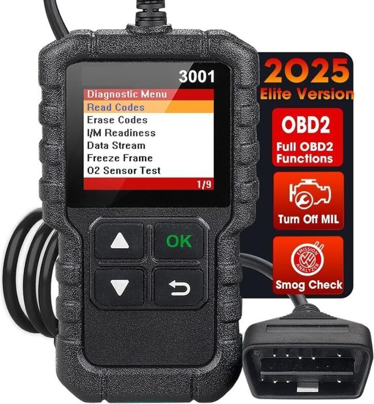 CR3001 OBD2-Kfz-Diagnosegerät für Benzin- und Dieselfahrzeuge, liest und löscht Motorfehlercodes, Delphi OBD-Lesegerät