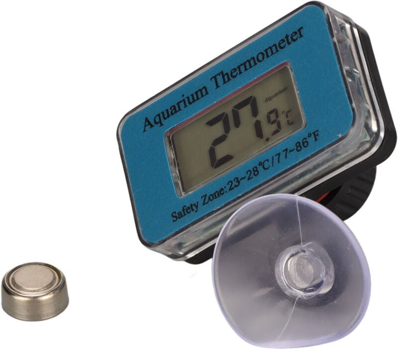Wasserdichtes Aquariumthermometer mit großem LCD-Display, kabelloser Funktion, digitaler Temperatursensor für Aquarien m...