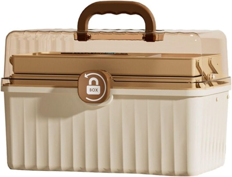 Erste-Hilfe-Set, großes Erste-Hilfe-Set mit Deckel und Griff für Hausmittel