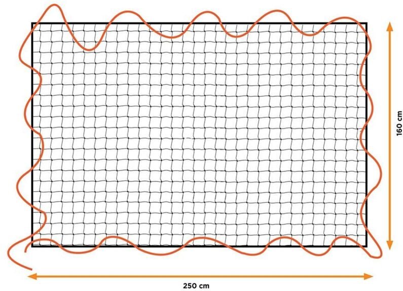 Elastisches Frachtnetz, 1,6 x 2,5 m, Maschenweite 10 x 10 cm, Schwarz+Decker