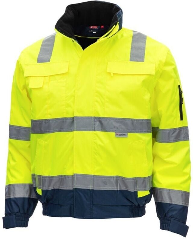 Warnschutz-Pilotenjacke MOTION TEX VIZ PLUS 7141 neongelb / marineblau Gr. XS