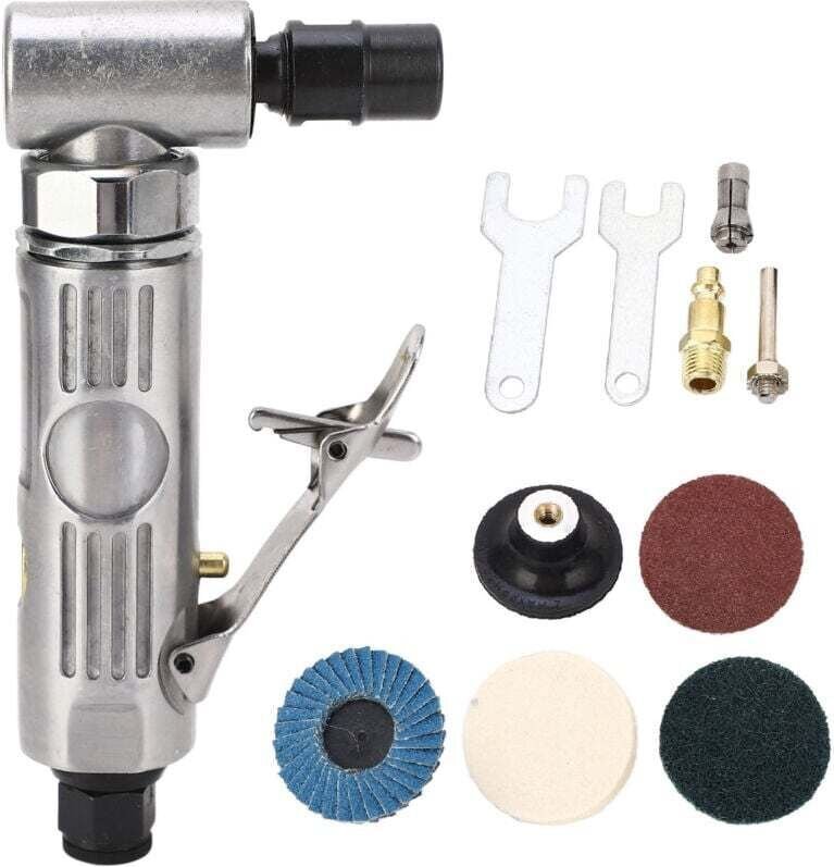 Pneumatisches Schleifset, 0,3-Motor, 1/4 1/8 Spannfutter, einstellbare Geschwindigkeit Stabschleifer, 90 ° rechtwinklige...