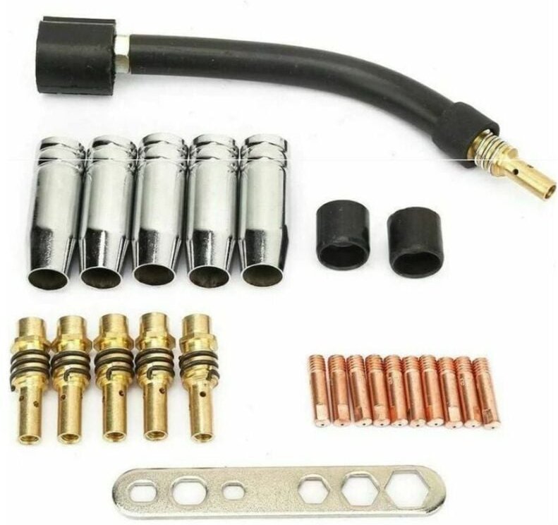 24-teiliges 0,8-Kontaktspitzen-Kit für MIG-Schweißkontaktschweißgeräte, Schweißverbrauchsmaterial, kompatibel mit Binzel...