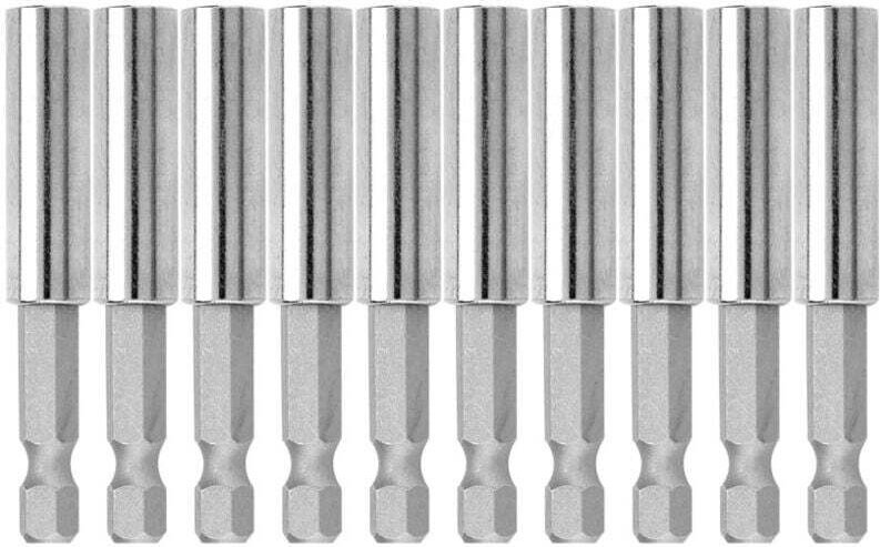 10 Stück 60 mm magnetische Schnellspanner-Schraubendreher-Bithalter-Verlängerungen mit Sechskantschaft - Ulisem