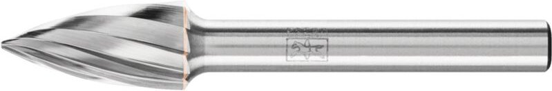 Hartmetall Frässtift Spitzbogen spg ø 10x20mm Schaft-Ø 6 mm Z1 universal grob - Pferd