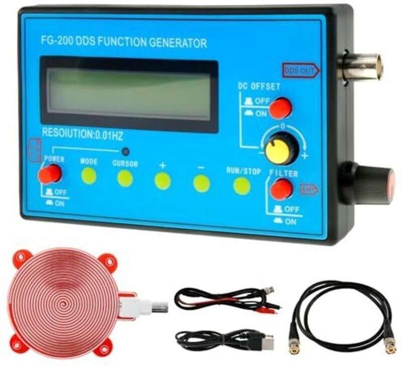 FG-200 DDS Funktionsgenerator 1-500 kHz USB Ultrapräzisionsstabil 140 x 80 x 26 mm Frequenzgenerator mit Schumann-Resona...