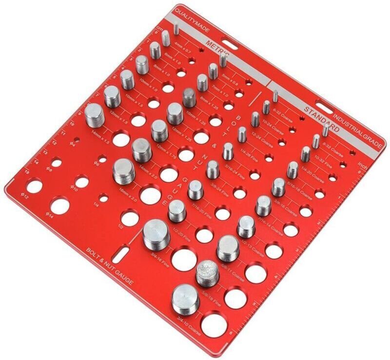 Gewindeprüfer 34 für Muttern und Schrauben, zeitsparend, Gewindeidentifizierungslehre für Zoll- und metrische Gewinde fü...