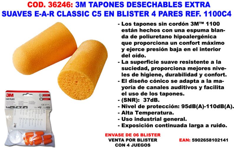 Ear Classic extra weiche Einweg-Ohrstöpsel 4 Paar - 3M