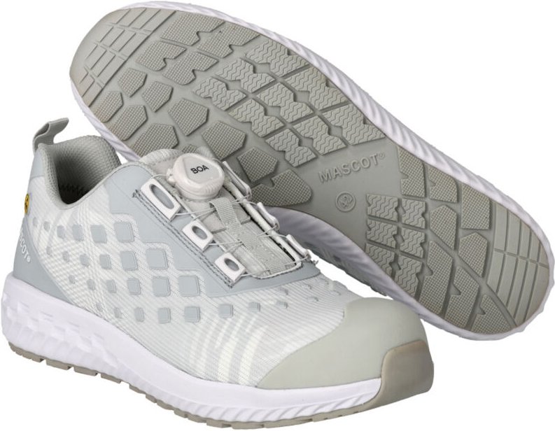 Sicherheitshalbschuh S1P,BOA® Fit System Sicherheitshalbschuh S1P Sicherheitsschuhe Gr. 40, weiss/hellgrau-meliert - Mas...