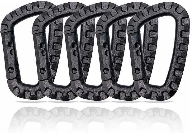 Lot de 5 mousquetons en plastique en forme de D 8.35.5cm