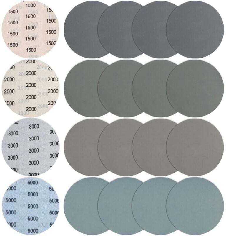 20 Stück 150 mm Nass-/Trockenschleifpapier, runde Schleifscheiben mit Körnung 1500/2000/3000/5000 zum Polieren von Metal...