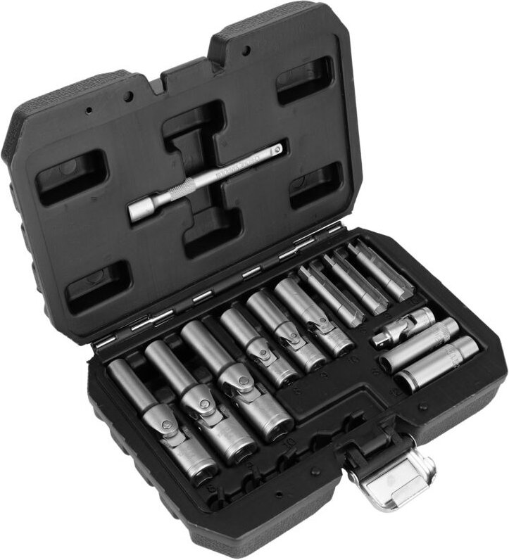 Glühkerzenschlüssel Stecknuss SET 1/4“, 3/8“ 8, 9, 10, 12 mm 18-teilig