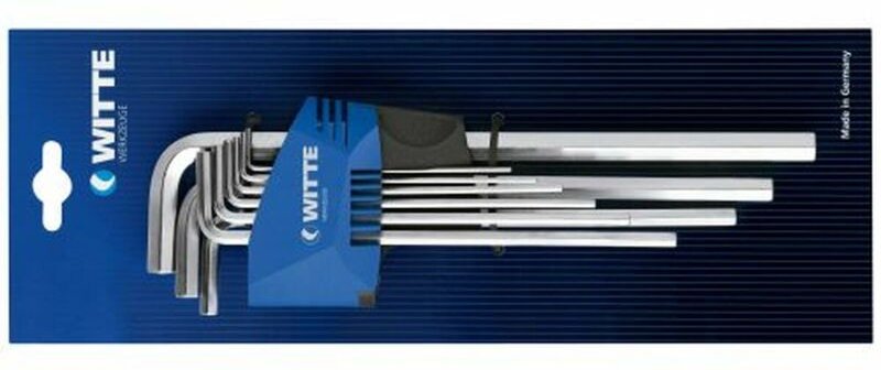 Inbusschlüsselset WITTE 1,5-2-2,5-3-4-5-6-8-10 mm Sechseckig Inbusschlüsselset 9 Stücke