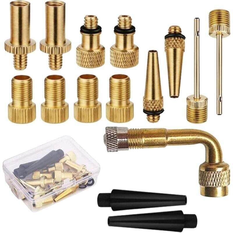 Messing-Fahrradpumpenadapter – DV AV SV Aufblasadapter-Set für Ballpumpen und Fahrradreifen-Luftkompressoren von Srito